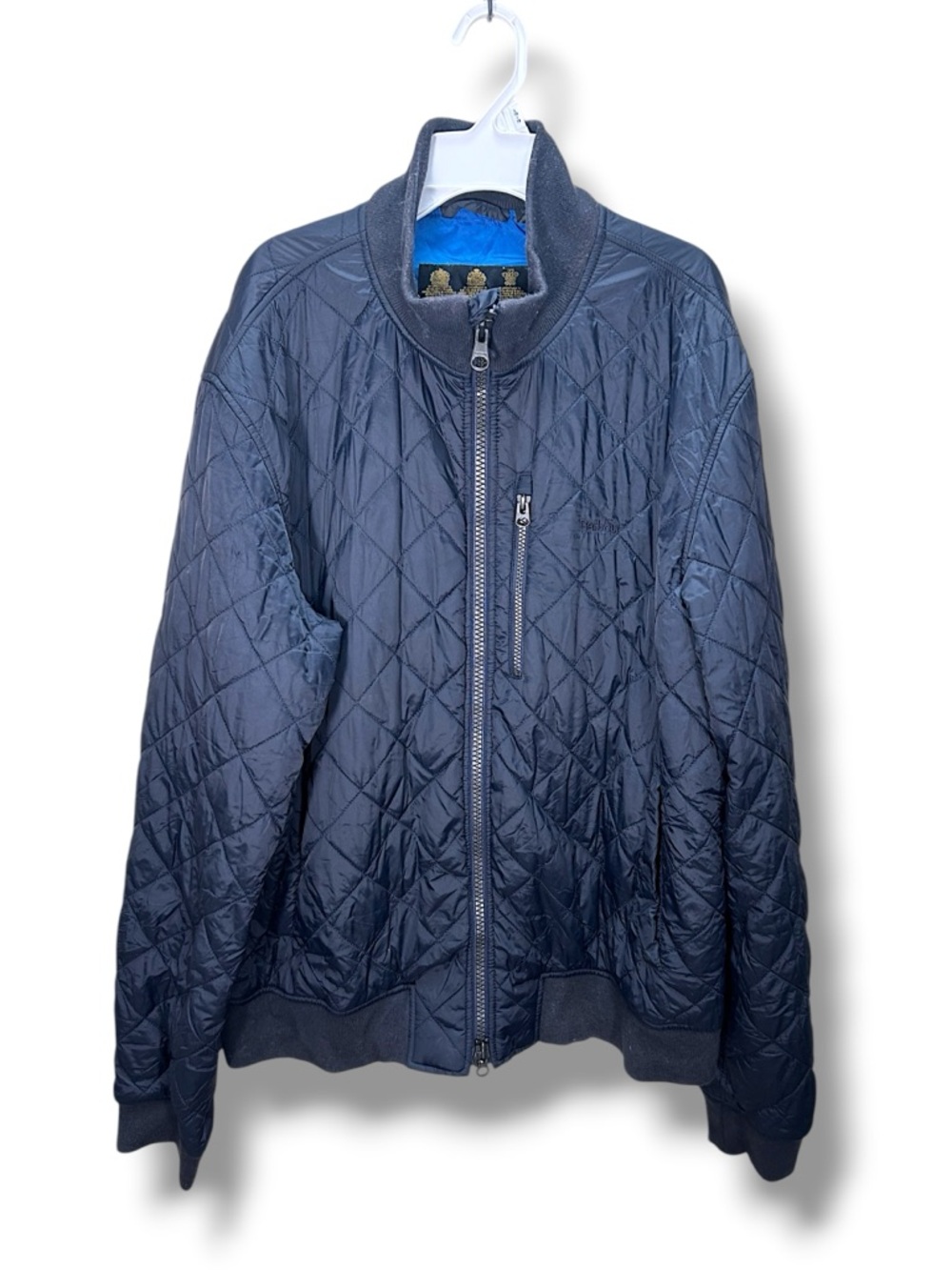 Barbour Nautical Astern Navy Quilted Full Zip Jacket Size XL